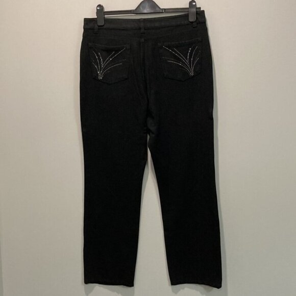 JONES New York Black Lexington Straight Super Soft Trousers sz large - Picture 5 of 11